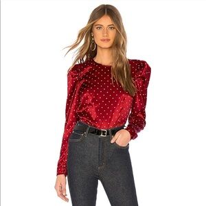 L'Academie The Eleonora Blouse in Ruby Dot